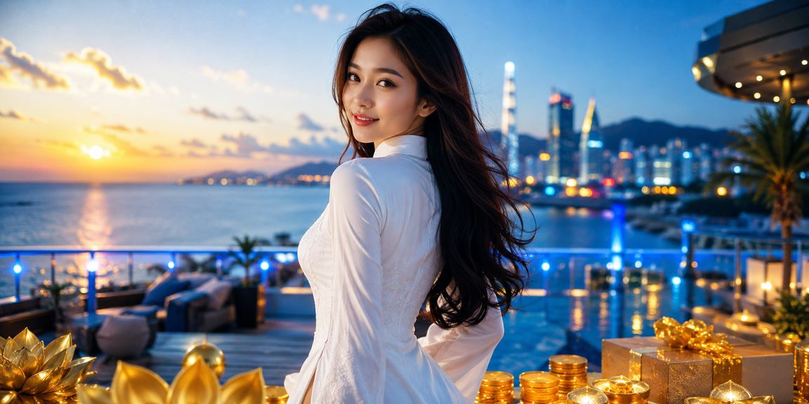 Người phụ nữ mặc áo dài tại Ninh Bình xem thông tin nạp tiền và nhận thưởng trên điện thoại